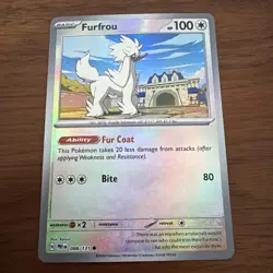 Pokemon Furfrou Master Ball Pattern 088/131 Prismatic Evolutions Holo 100 HP - Image 1