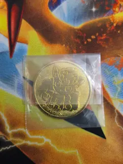 Pokemon Vulpix / Alolan Gold Metal Coin Rokon's Crystal Season Box Japanese - Image 1
