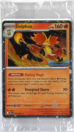 New STAMPED Sealed DELPHOX 013/086 Pokemon TCG Chaos Rising Stamp - Rare Promo - Image 1
