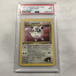 2000 Pokemon Gym Challenge 1st Edition Erika's Jigglypuff 69/132 PSA 9 Mint - Image 1