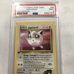 2000 Pokemon Gym Challenge 1st Edition Erika's Jigglypuff 69/132 PSA 9 Mint - Image 2