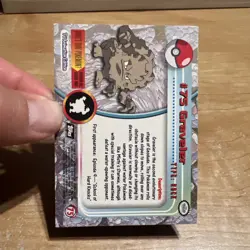 Graveler #75 Textured Holo Foil 1999 Topps Pokemon TV Animation Edition - Image 2