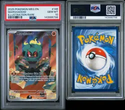 2025 POKEMON MEG EN-MEGA EVOLUTION ILLUSTRATION RARE #146 MARSHADOW PSA 10 - Image 3
