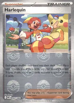 HARLEQUIN (POKE BALL PATTERN) 083/086 HOLO UNCOMMON WHITE FLARE POKEMON NM/M - Image 1