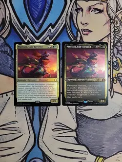 1x Pantlaza, Sun-Favored FOIL + 1x Thick Stock Commander Card LCC MTG Magic - Image 1