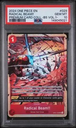 Bandai One Piece Card Game Radical Beam!! OP01-029 PSA 10 Foil Promo (EN) - Image 1