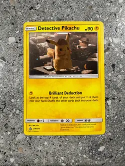 Pokemon TCG Cards Detective Pikachu SM194 Black Star Promo Holo EXC-NM - Image 1