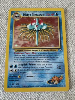Pokemon Misty's Tentacruel Holo Rare Gym Heroes 10/132 Card - Image 1
