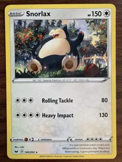 Snorlax Rare SWSH01: Sword & Shield Base Set 140/202 Pokemon TCG LP - Image 1