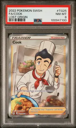 2022 Pokemon Sword & Shield Lost Origin Full Art Cook PSA 8 NM-MT #TG25 - Image 1