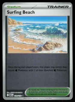 Surfing Beach 129/132 Uncommon Mega Evolution Pokemon Reverse Holo Near Mint - Image 1