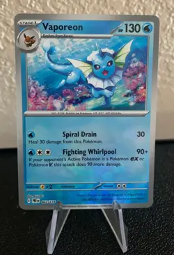 Pokemon TCG: Vaporeon (Poke Ball Pattern) 022/131 Sv: Prismatic Evolutions Holo - Image 1