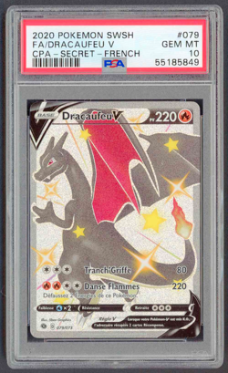 Pokemon Voie du Maitre Dracaufeu V 079/073 FR PSA 10 Champions Path Charizard - Image 1