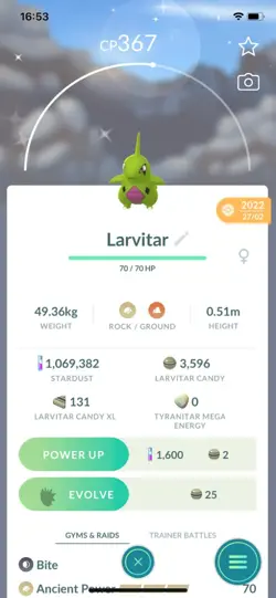 Pokemon Go Shiny Larvitar - Image 1
