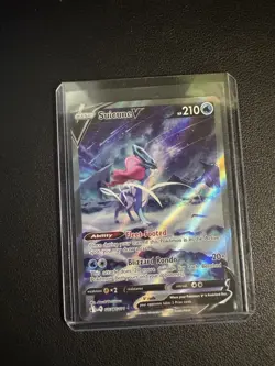 Suicune V GG38/GG70 Crown Zenith: Galarian Gallery Holo Pokemon Card TCG NM - Image 1