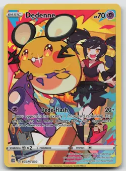 Dedenne TG07/TG30 Holo Brilliant Stars Trainer Gallery Pokemon Holo NM - Image 1