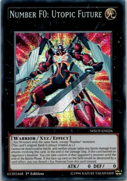 Yugioh Number F0: Utopic Future WSUP-EN026 1st Edition Prismatic Secret Rare NM - Image 1