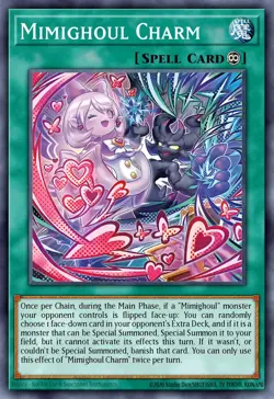 Yugioh ROTA-EN096 - Mimighoul Charm - Quarter Century Secret Rare - Image 1