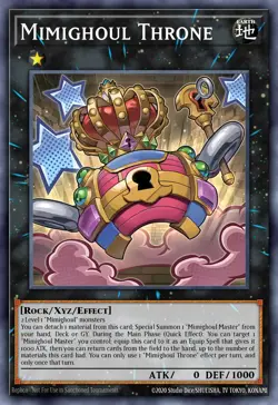 Yugioh ROTA-EN094 - Mimighoul Throne - Quarter Century Secret Rare - Image 1