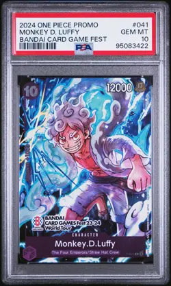 2024 ONE PIECE PROMOS BANDAI CARD GAMES FEST #041 MONKEY D. LUFFY PSA 10 - Image 1