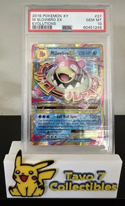 PSA 10 M Slowbro EX Holo Foil Card #27 Evolutions 2016 Pokemon - Image 1