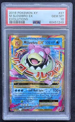 PSA 10 M Slowbro EX Holo Foil Card #27 Evolutions 2016 Pokemon - Image 3