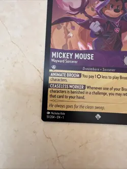 51/204 MICKEY MOUSE WAYWARD SORCERER SUPER RARE DISNEY LORCANA CARD FOIL - Image 5