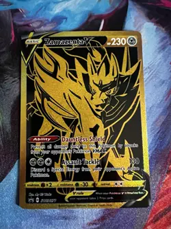 Zamazenta V SWSH077 Gold Holo Black Star Promo Card - Image 2