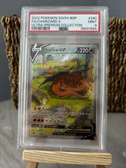 Pokemon TCG Charizard v SWSH260 Holo Rare Card Sword & Shield Promo PSA 9 - Image 1