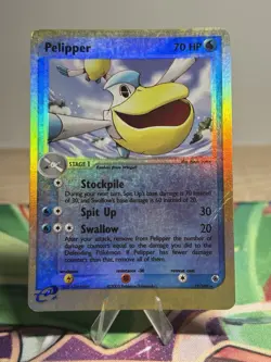Pelipper 19/109 Ex Ruby and Sapphire Reverse Holo Foil Pokemon Card HP - Image 1