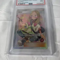 2018 Pokemon Sun & Moon FA Mina Lost Thunder Ultra Rare 211/214 PSA 9 Mint - Image 2