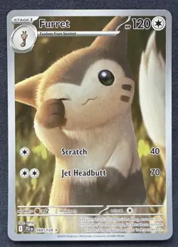 Pokemon TCG Furret 168/159 Journey Together Illustration Rare - Image 1