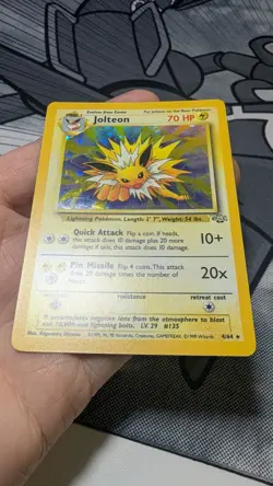 Pokemon TCG VTG WOTC Jungle Unlimited Jolteon 4/64 Holo Rare NM/LP - Image 3