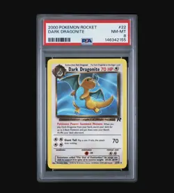 PSA 8 Pokemon TCG 2000 Pokemon Rocket #22 Dark Dragonite MINT - Image 1