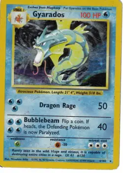 Pokemon TCG Gyarados - (Base Set) 6/102 Holo Rare 1999 Stage 1 100 HP - Image 1