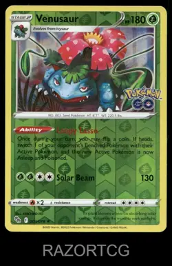 VENUSAUR 003/078 HOLO R POKEMON GO POKEMON REVERSE HOLO NM/M - Image 1