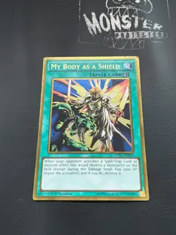 YUGIOH MY BODY AS A SHIELD GOLD RARE PGL2-EN074 1ST EDITION - Image 1