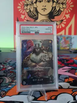 One Piece OP07-079 Rob Lucci Leader Alternative Art PSA 10 Japanese - Image 1
