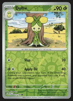 SV01: Scarlet & Violet Base Set Dolliv #022/198 Reverse Holo Pokemon Card - Image 1