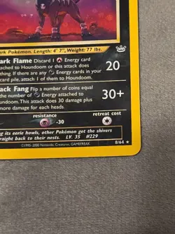 Houndoom Neo Revelation Holo Card 8/64 Unlimited Rare Pokemon TCG - Image 3