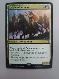 MTG Knight of Autumn Comm: Adventures in the Forgotten Realms 187 Reg Rare - Image 1