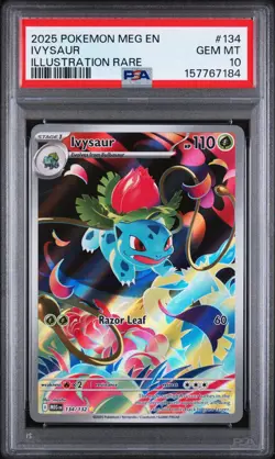 2025 POKEMON MEG EN-MEGA EVOLUTION ILLUSTRATION RARE #134 IVYSAUR PSA 10 - Image 1