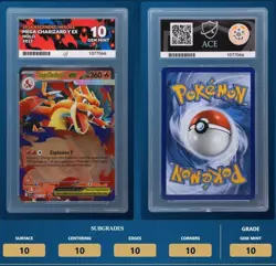 Pokemon Mega Charizard Y EX 022/217 Ascended Heroes Ace 10 PERFECT SUBGRADES - Image 1