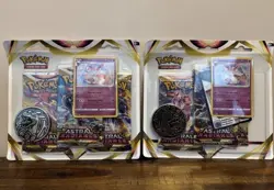 Pokemon TCG: 2X Sword & Shield Astral Radiance 3 Pack Blister - Sylveon - SEALED - Image 1