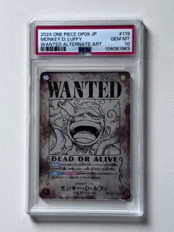 PSA 10 Monkey D Luffy OP05-119 SEC Wanted Emperors in the New World ONE PIECE - Image 1