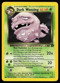 Dark Weezing 31/82 Unlimited Rare Team Rocket Pokemon Card - Image 1