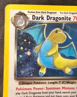 Dark Dragonite Hip Swirl Holo Pokemon Team Rocket TCG Rare Card 5/82 HP See Pics - Image 3