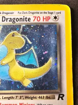 Dark Dragonite Hip Swirl Holo Pokemon Team Rocket TCG Rare Card 5/82 HP See Pics - Image 4