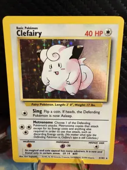 Pokemon TCG Clefairy Holo Rare 5/102 Base Set Unlimited LP WOTC Vintage - Image 1