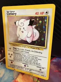 Pokemon TCG Clefairy Holo Rare 5/102 Base Set Unlimited LP WOTC Vintage - Image 3